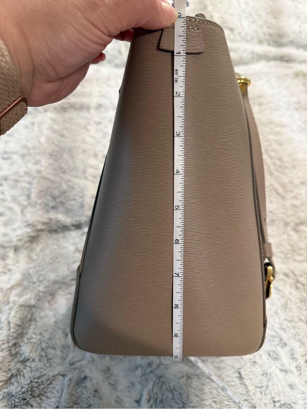 Senreve Maestra Mimosa Latte Gold Taupe Structured Leather Work School Bag - Picture 12 of 16